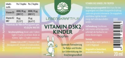 Vitamin D3K2 Kinder Tropfen – Bild 2